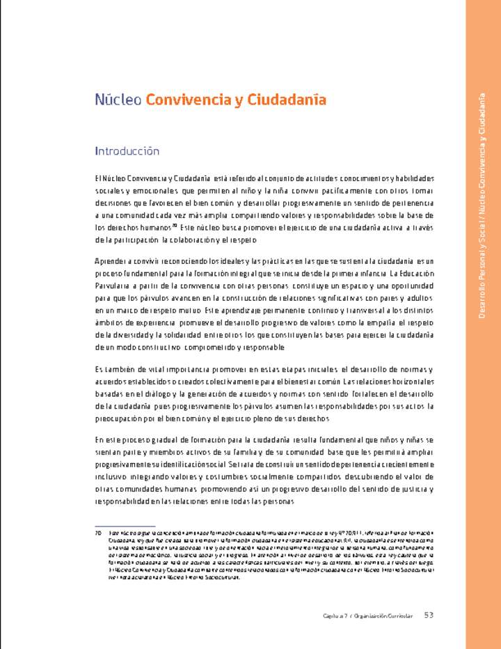 Núcleo: Convivencia y ciudadanía