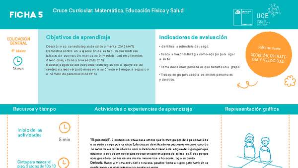 4° básico, Ficha N° 5 Movimiento en 15 minutos