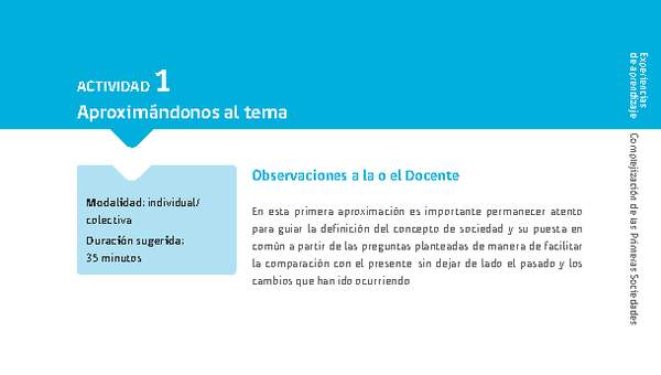 Sugerencia para el profesor: Actividad 1. Aproximándonos al tema