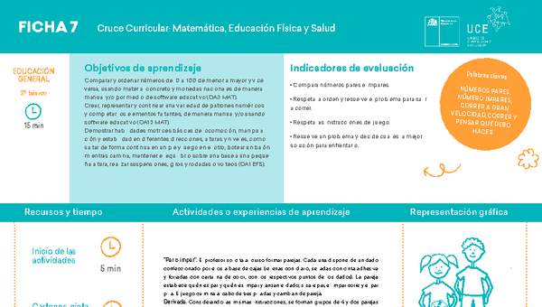 2° básico, Ficha N° 7 Movimiento en 15 minutos