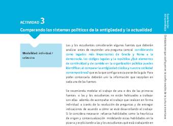 Sugerencia para el profesor: Actividad 3: Comparando los sistemas políticos de la antigüedad y la actualidad