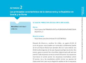 Sugerencia para el profesor: Actividad 4: Aplicando mis conocimientos sobre Grecia y Roma