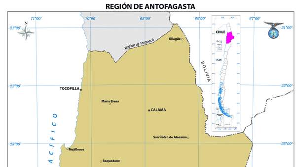 Mapa región Antogafasta  (color)