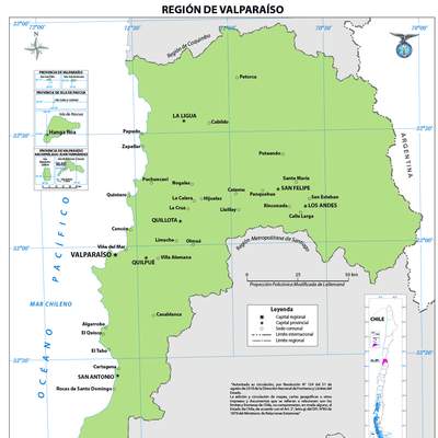 Mapa región de Valparaíso (color)