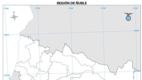 Mapa región de Ñuble (mudo)