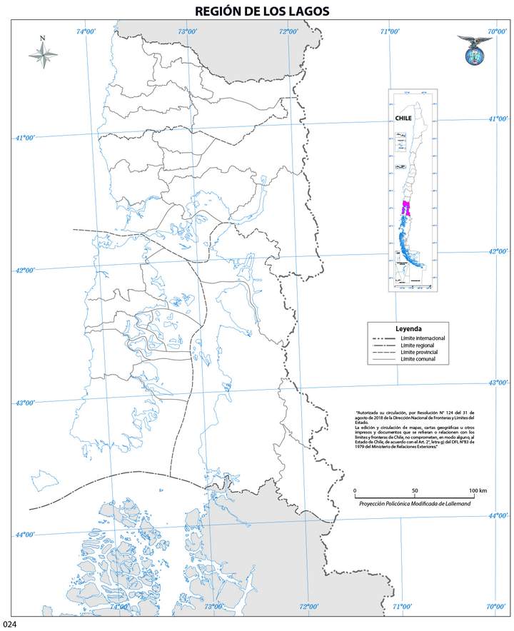 Mapa región de los Lagos (mudo)