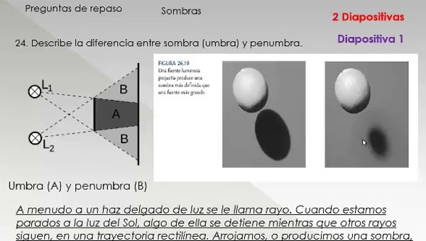 24  Describe la diferencia entre sombra umbra y penumbra