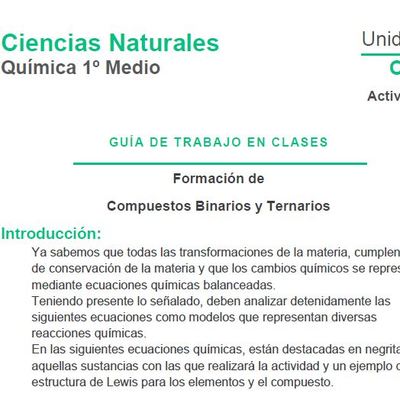 Formación de Compuestos Binarios y Ternarios