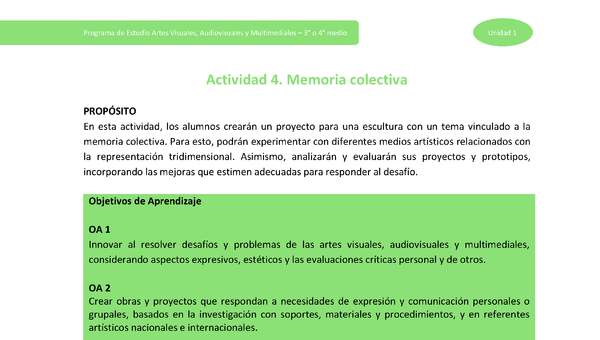 Actividad 4: Memoria colectiva