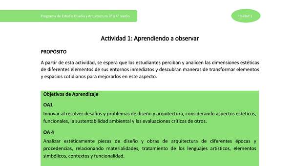 Actividad 1: Aprendiendo a observar