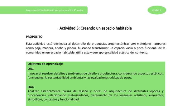 Actividad 3: Creando un espacio habitable