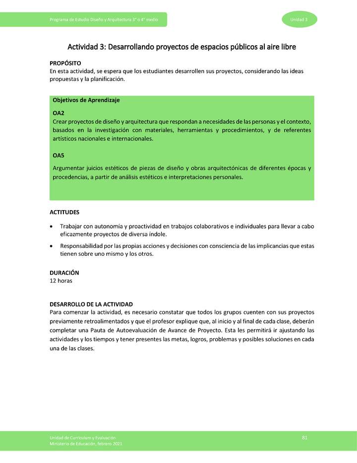 Actividad 3: Desarrollando proyectos de espacios públicos al aire libre