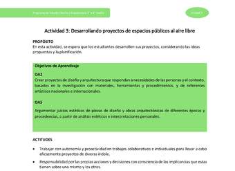 Actividad 3: Desarrollando proyectos de espacios públicos al aire libre