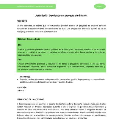 Actividad 3: Diseñando un proyecto de difusión