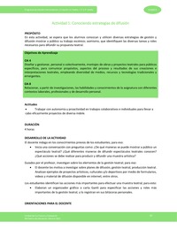 Actividad 1: Conociendo estrategias de difusión