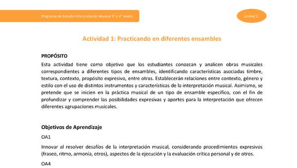 Actividad 1: Practicando en diferentes ensambles