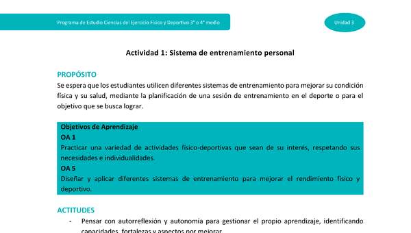 Actividad 1: Sistema de entrenamiento personal