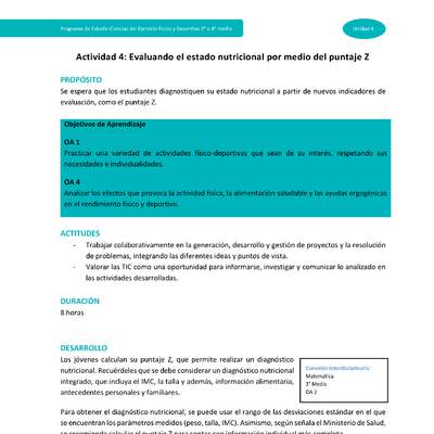 Actividad 4: Evaluando el estado nutricional a través del puntaje Z