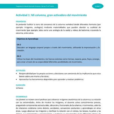 Actividad 1: Mi columna, gran activadora del movimiento