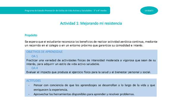 Actividad 1: Mejorando mi resistencia