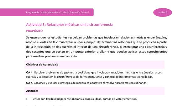 Actividad 3: Relaciones métricas en la circunferencia