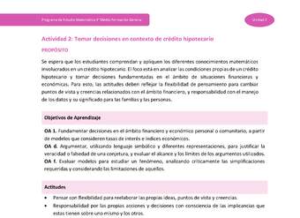 Actividad 2: Tomar decisiones en contexto de crédito hipotecario