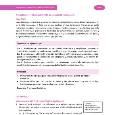 Actividad 3: El refinanciamiento de un crédito hipotecario