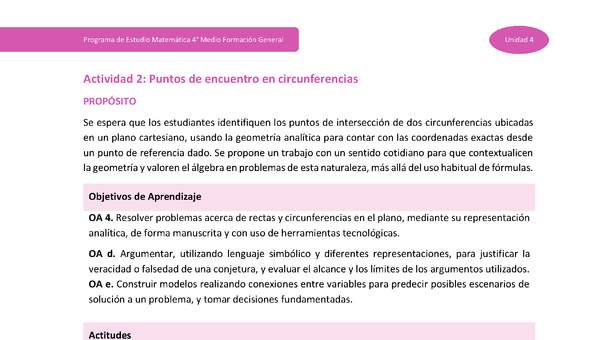 Actividad 2: Puntos de encuentro en circunferencias