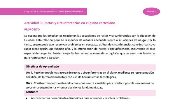 Actividad 3: Rectas y circunferencias en el plano cartesiano