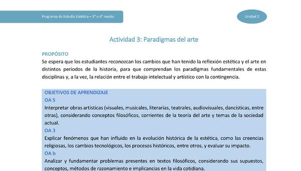 Actividad 3: Paradigmas del arte