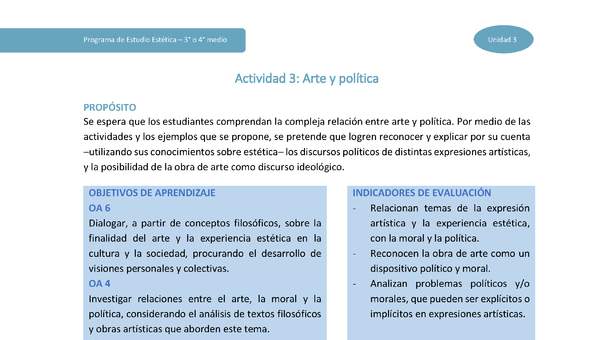 Actividad 3: Arte y política