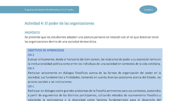 Actividad 4: El poder de las organizaciones