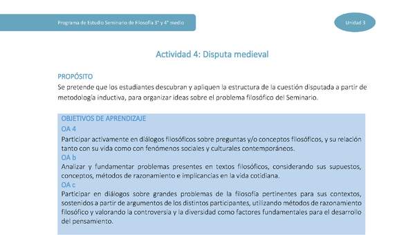 Actividad 4: Disputa medieval