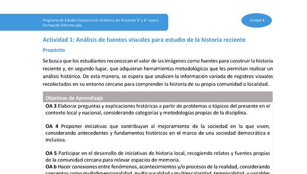 Actividad 1: Análisis de fuentes visuales para estudio de la historia reciente