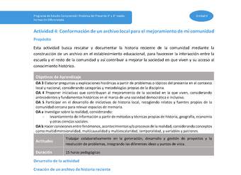 Actividad 4: Conformación de un archivo local para el mejoramiento de mi comunidad