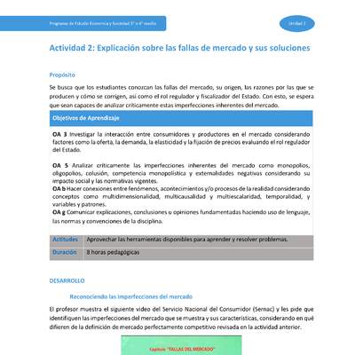 Actividad 2: Explicación sobre las fallas de mercado y sus soluciones