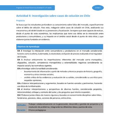 Actividad 4: Investigación sobre casos de colusión en Chile