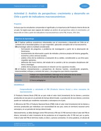 Actividad 2: Análisis de perspectivas: crecimiento y desarrollo en Chile a partir de indicadores macroeconómicos