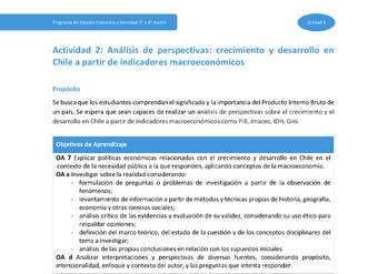 Actividad 2: Análisis de perspectivas: crecimiento y desarrollo en Chile a partir de indicadores macroeconómicos