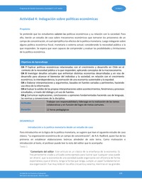 Actividad 4: Indagación sobre políticas económicas