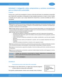 Actividad 3: Indagación sobre compromisos y acciones económicas para un desarrollo sustentable