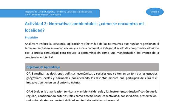 Actividad 2 - Normativas ambientales: ¿cómo se encuentra mi localidad?