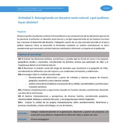 Actividad 2: Reimaginando un desastre socionatural ¿qué pudimos hacer distinto?