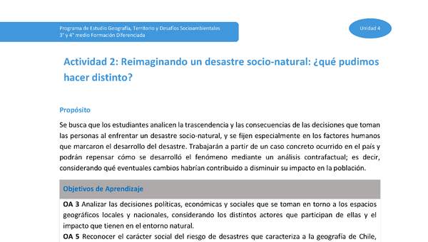 Actividad 2: Reimaginando un desastre socionatural ¿qué pudimos hacer distinto?