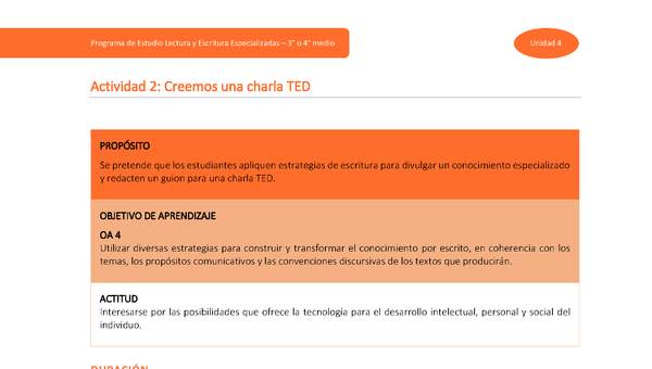 Actividad 2: Creemos una charla TED