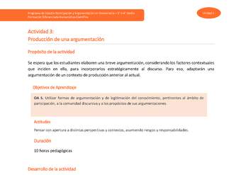Actividad 3: Producción de una argumentación