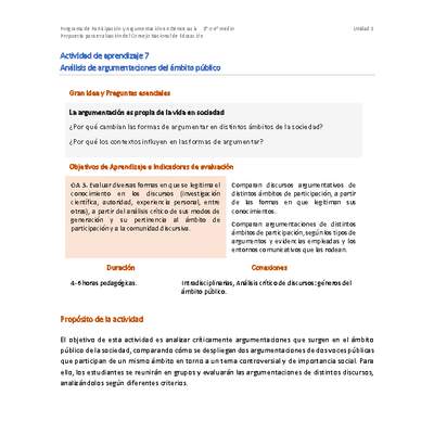 Actividad de aprendizaje 7: Análisis de argumentaciones del ámbito público