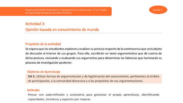 Actividad 3: Opinión basada en conocimiento de mundo
