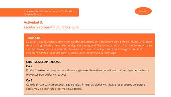 Actividad 3: Escribir y compartir un libro álbum