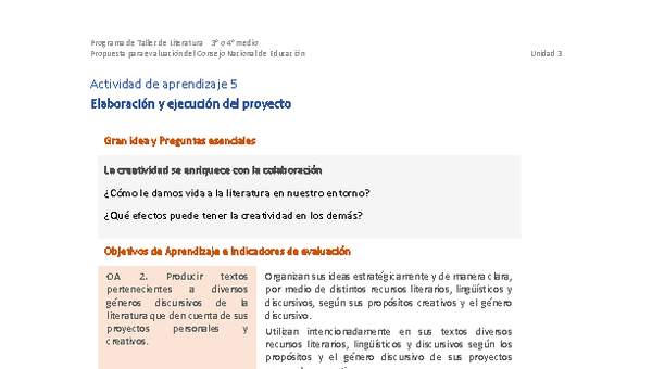 Actividad de aprendizaje 5: Elaboración y ejecución del proyecto